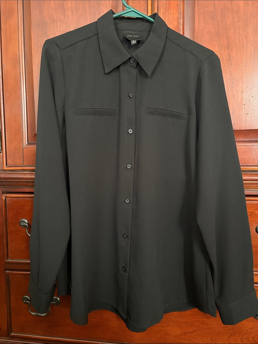 Alex Marie Black Button-Front Women's Blouse